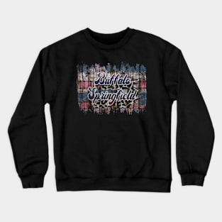 Retro Buffalo Pattern 80s 90s Birthday Style 70s 80s Crewneck Sweatshirt